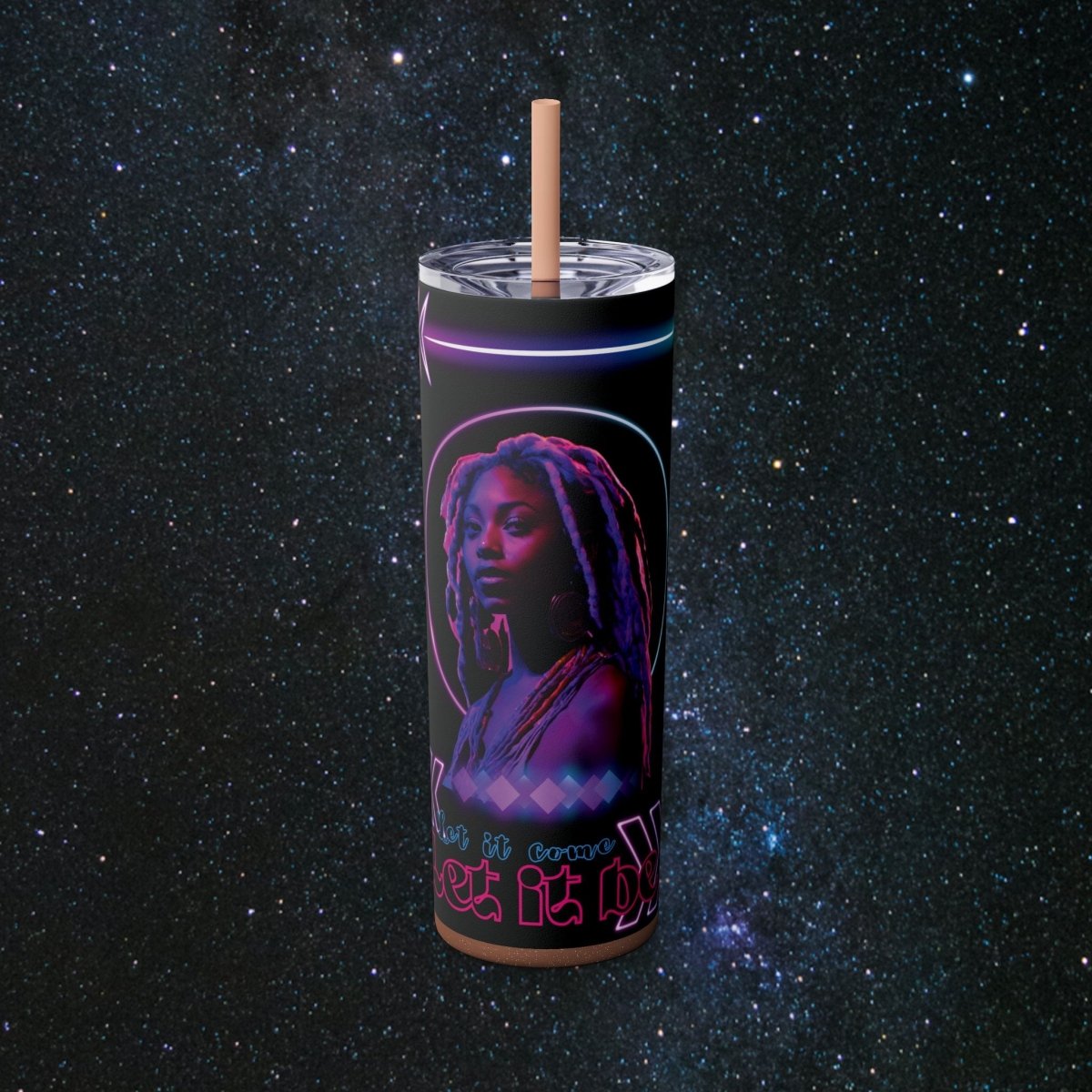 'Neon Goddess' Let It Be - Tumbler - MindLight Apparel - 'Neon Goddess' Let It Be - Tumbler - Glossy - Glitter Rosegold -