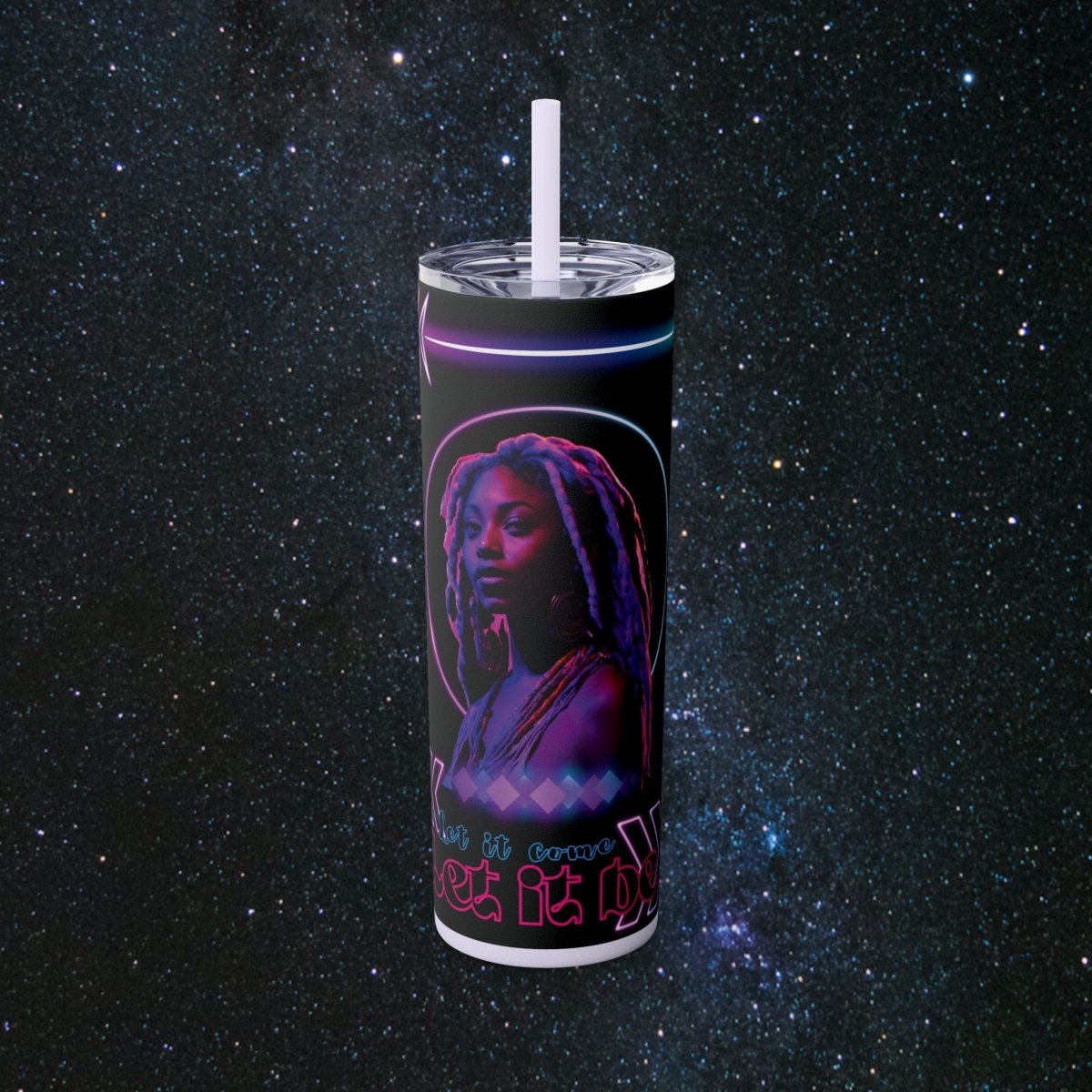 'Neon Goddess' Let It Be - Tumbler - MindLight Apparel - 'Neon Goddess' Let It Be - Tumbler - Glossy - Glitter Lilac -