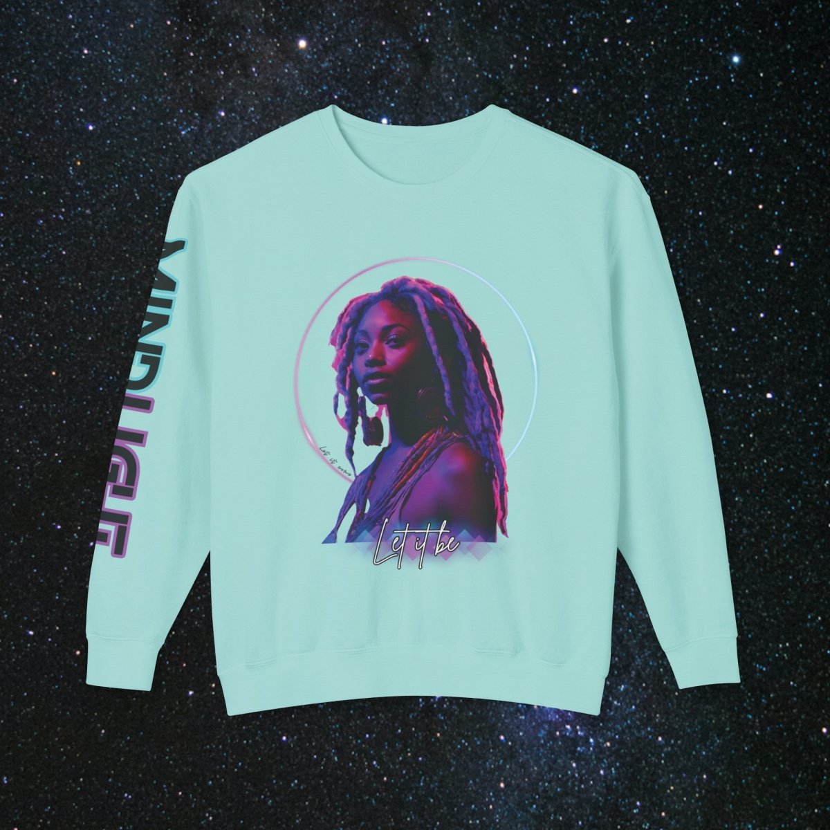'Neon Goddess' Let it Be - Women's Long Sleeve - MindLight Apparel - 'Neon Goddess' Let it Be - Women's Long Sleeve - Chalky Mint - S -
