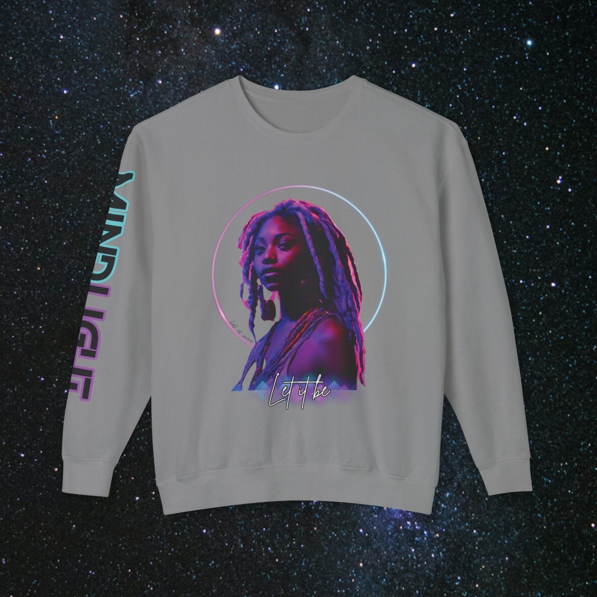 'Neon Goddess' Let it Be - Women's Long Sleeve - MindLight Apparel - 'Neon Goddess' Let it Be - Women's Long Sleeve - Grey - S -