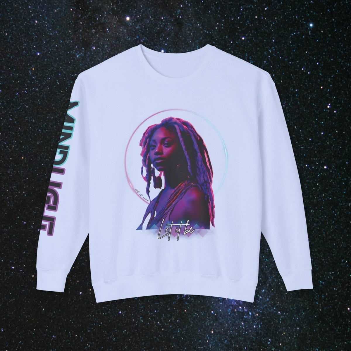 'Neon Goddess' Let it Be - Women's Long Sleeve - MindLight Apparel - 'Neon Goddess' Let it Be - Women's Long Sleeve - Hydrangea - S -