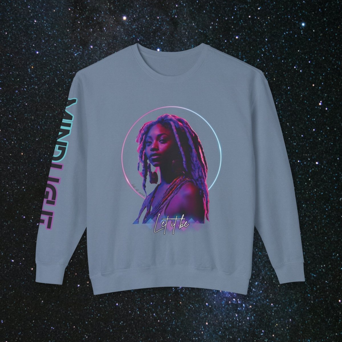 'Neon Goddess' Let it Be - Women's Long Sleeve - MindLight Apparel - 'Neon Goddess' Let it Be - Women's Long Sleeve - Blue Jean - S -