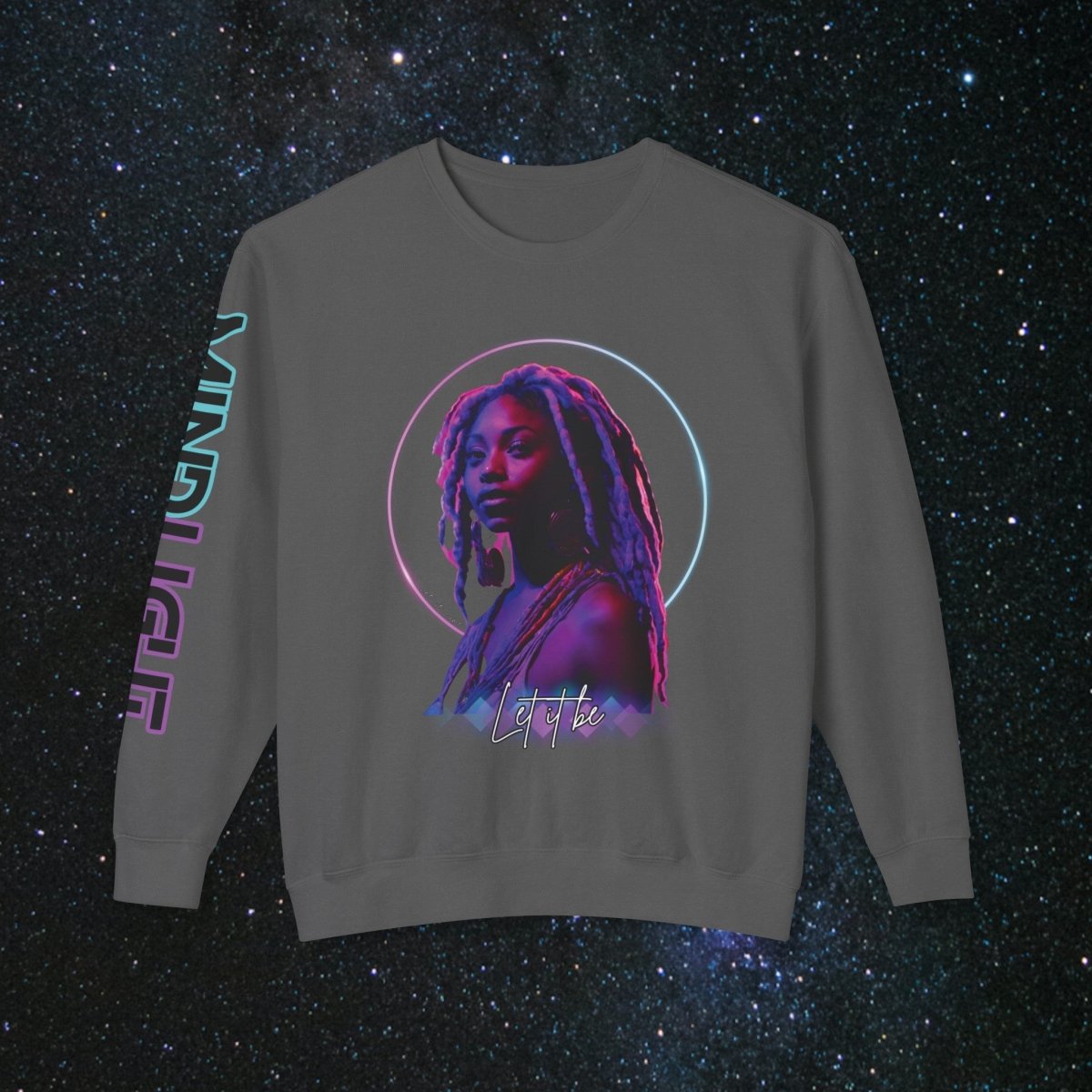 'Neon Goddess' Let it Be - Women's Long Sleeve - MindLight Apparel - 'Neon Goddess' Let it Be - Women's Long Sleeve - Pepper - S -
