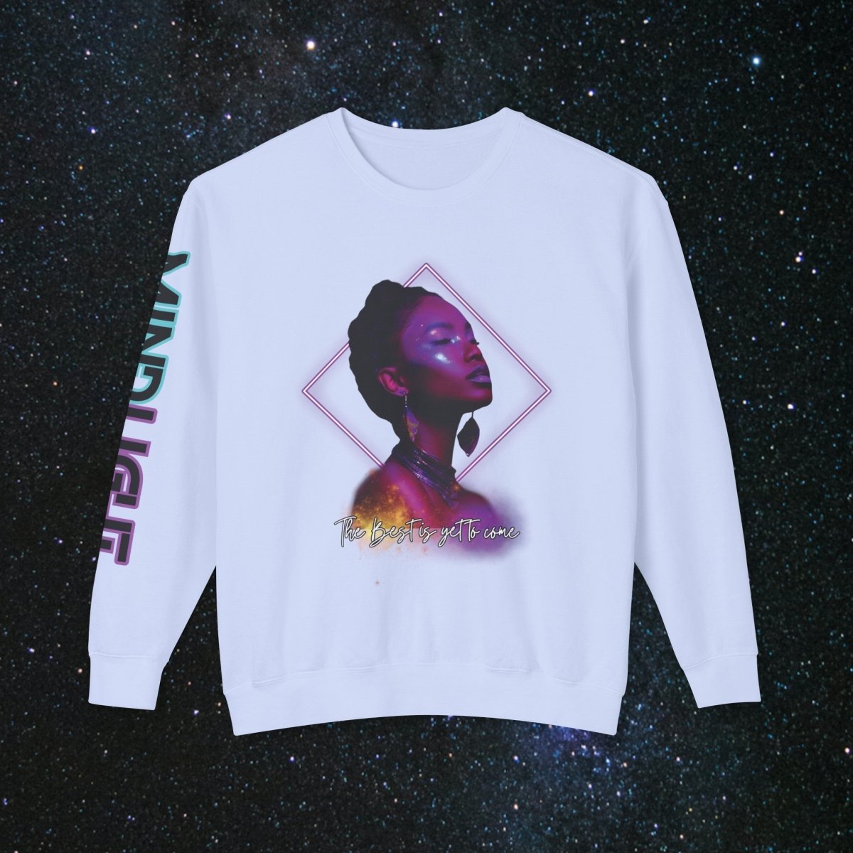 'Neon Goddess' Purple Edition - Long Sleeve Women's Tee - MindLight Apparel - 'Neon Goddess' Purple Edition - Long Sleeve Women's Tee - Hydrangea - S -