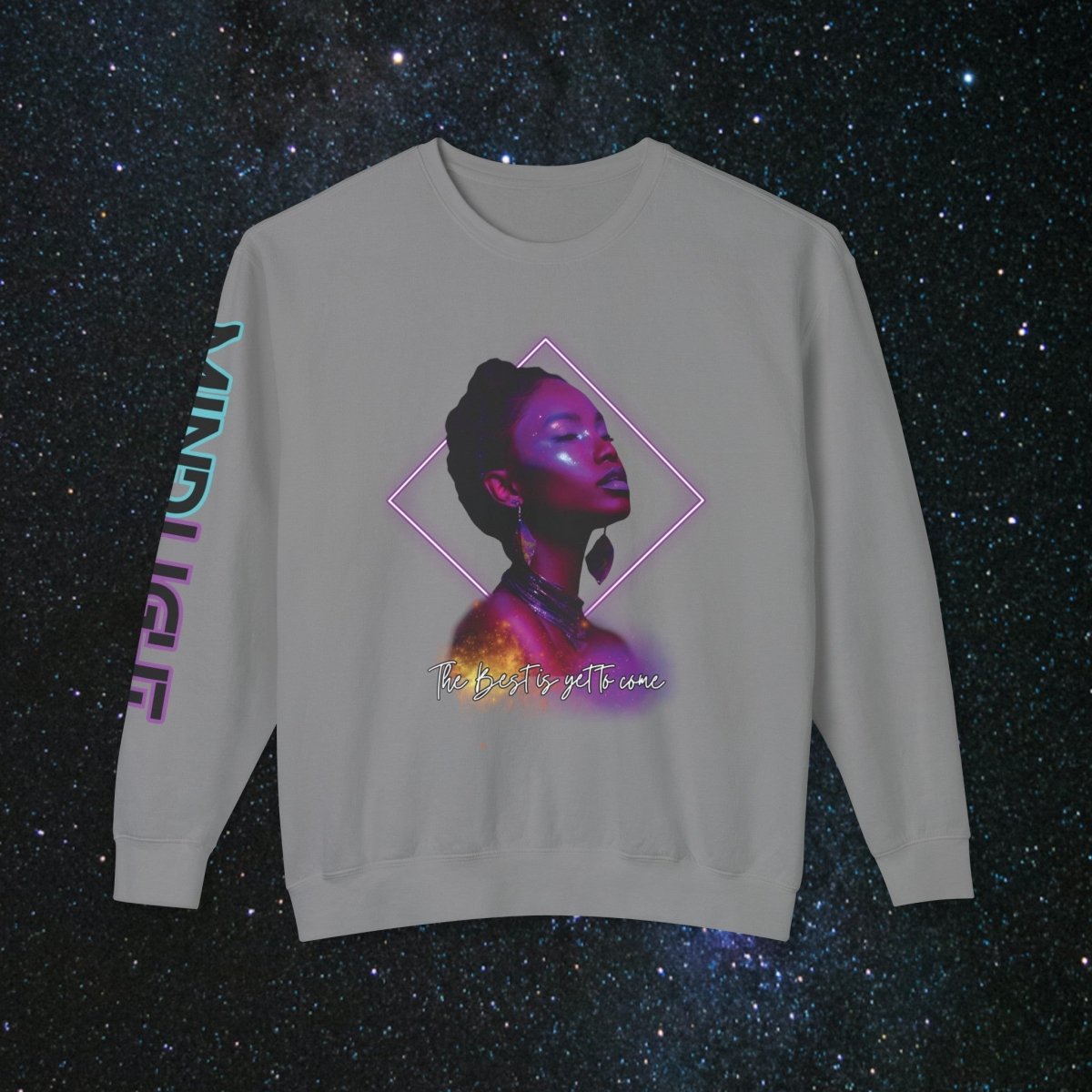 'Neon Goddess' Purple Edition - Long Sleeve Women's Tee - MindLight Apparel - 'Neon Goddess' Purple Edition - Long Sleeve Women's Tee - Grey - S -