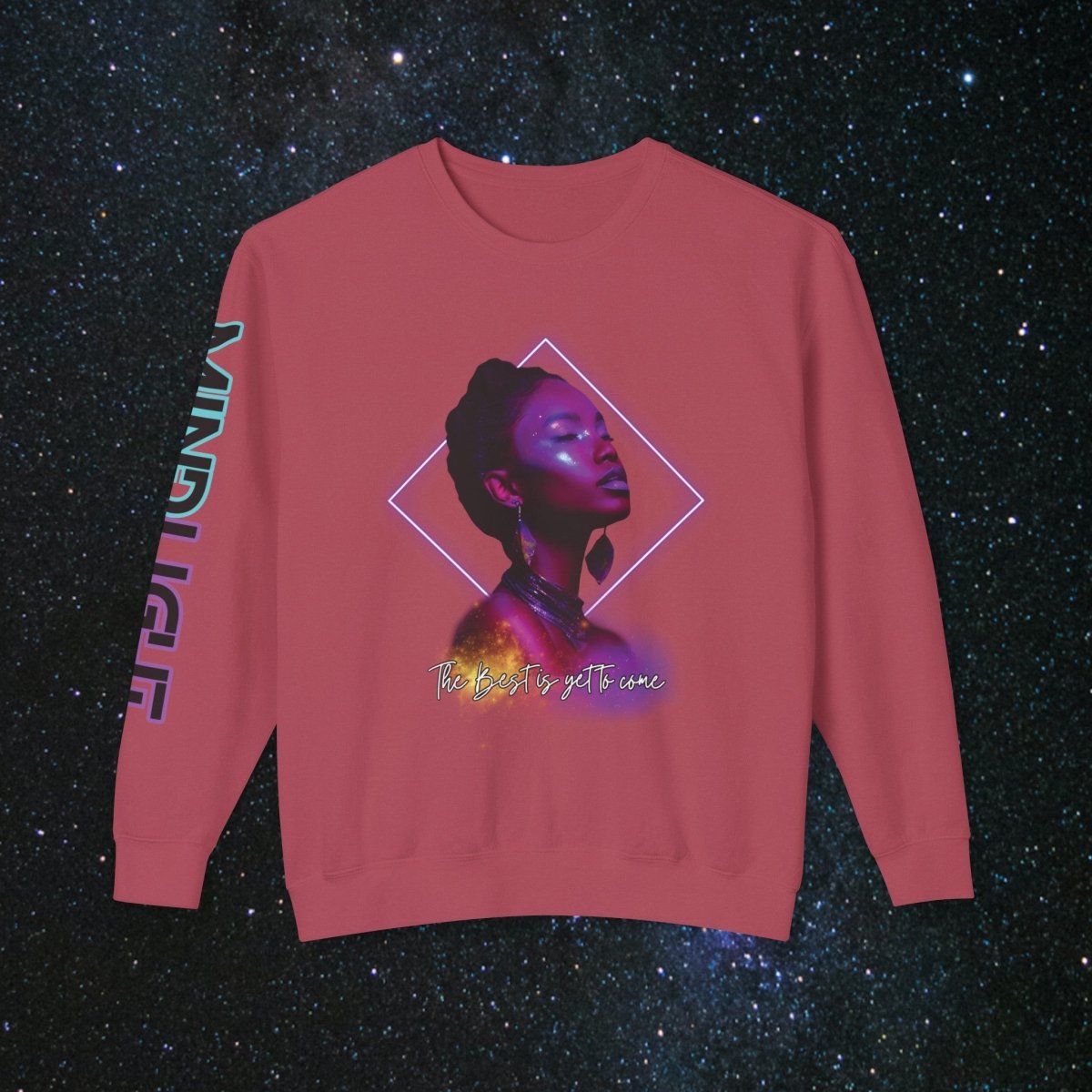 'Neon Goddess' Purple Edition - Long Sleeve Women's Tee - MindLight Apparel - 'Neon Goddess' Purple Edition - Long Sleeve Women's Tee - Crimson - S -