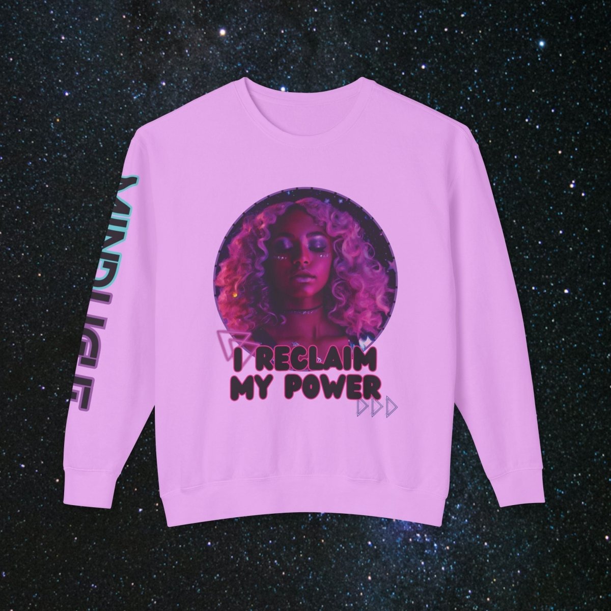 'Neon Goddess' Reclamation - Long - sleeved Women's Tee - MindLight Apparel - 'Neon Goddess' Reclamation - Long - sleeved Women's Tee - Neon Violet - S -
