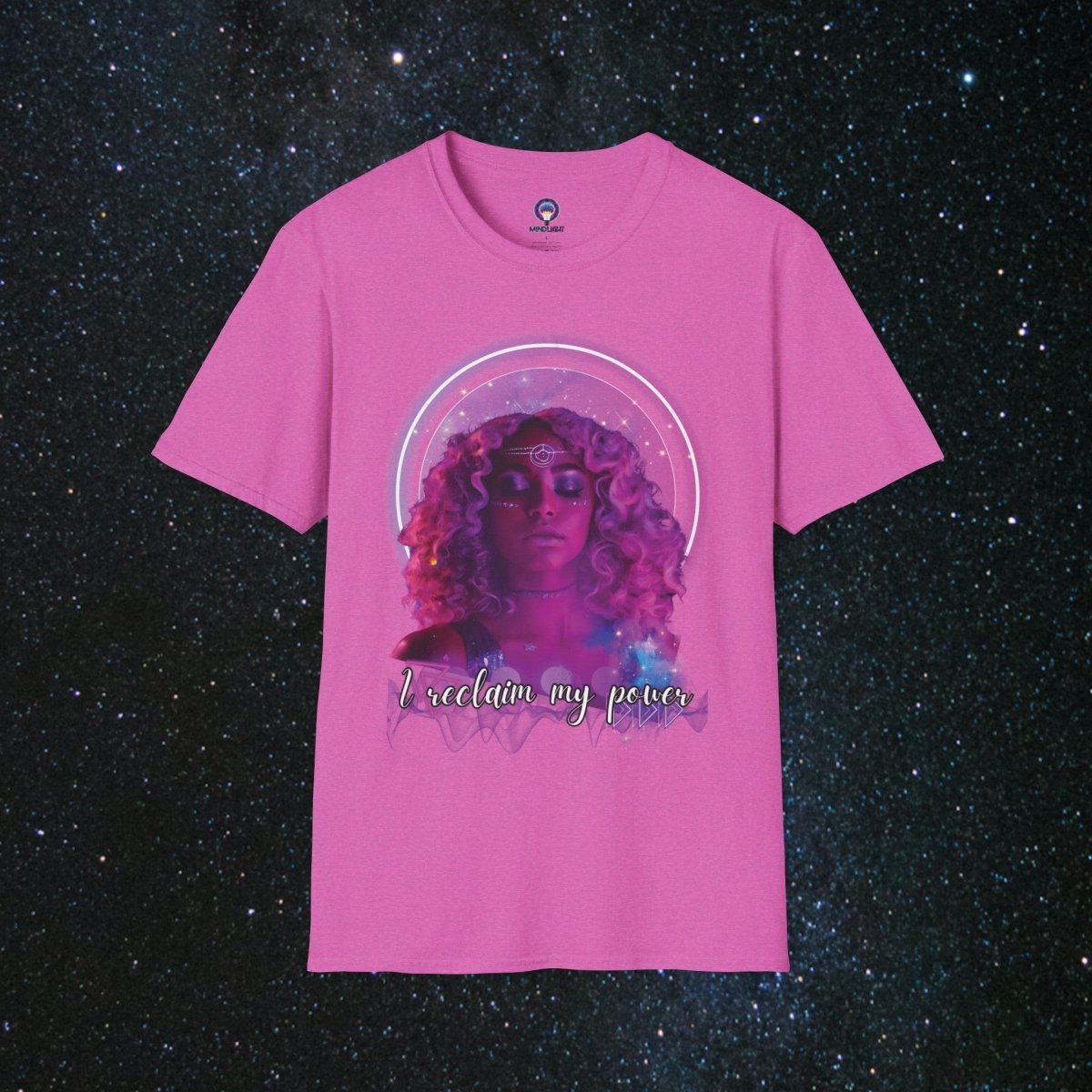 'Neon Goddess' Reclamation - Softstyle Women's Tee - MindLight Apparel - 'Neon Goddess' Reclamation - Softstyle Women's Tee - Heather Berry - S -