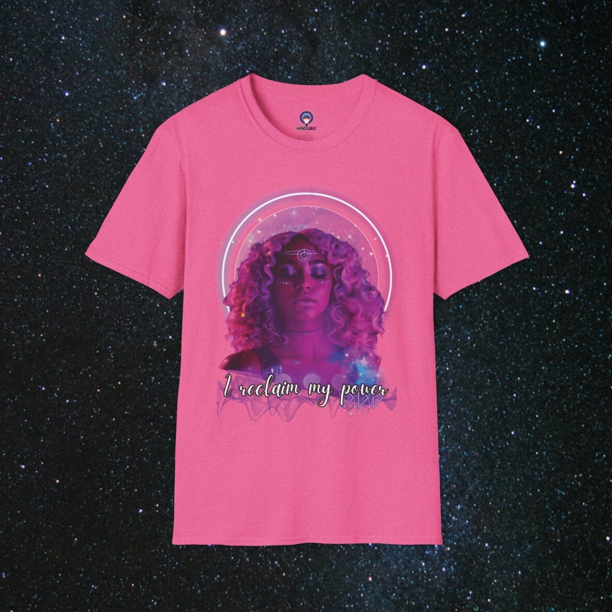 'Neon Goddess' Reclamation - Softstyle Women's Tee - MindLight Apparel - 'Neon Goddess' Reclamation - Softstyle Women's Tee - Heather Heliconia - S -