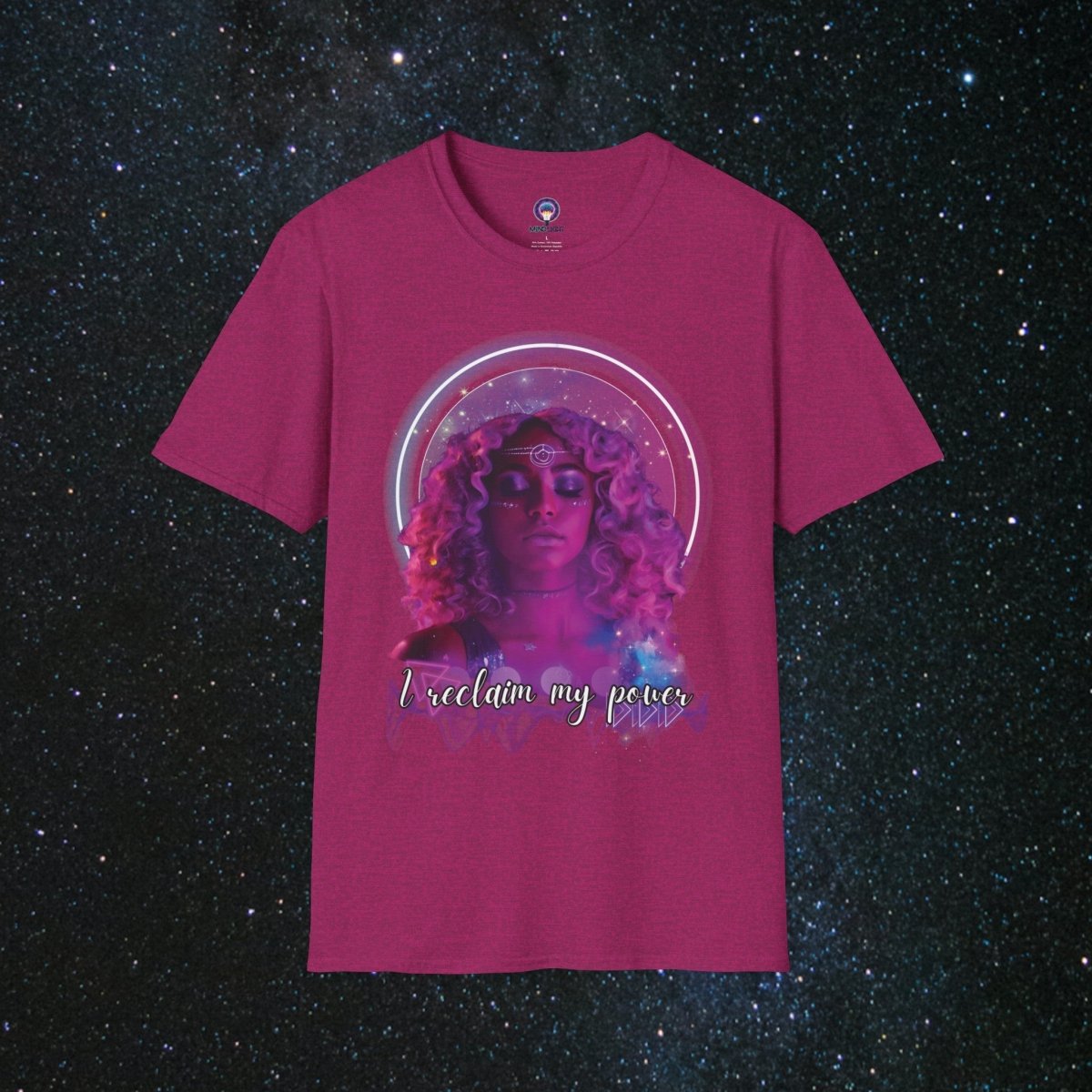 'Neon Goddess' Reclamation - Softstyle Women's Tee - MindLight Apparel - 'Neon Goddess' Reclamation - Softstyle Women's Tee - Antique Heliconia - S -