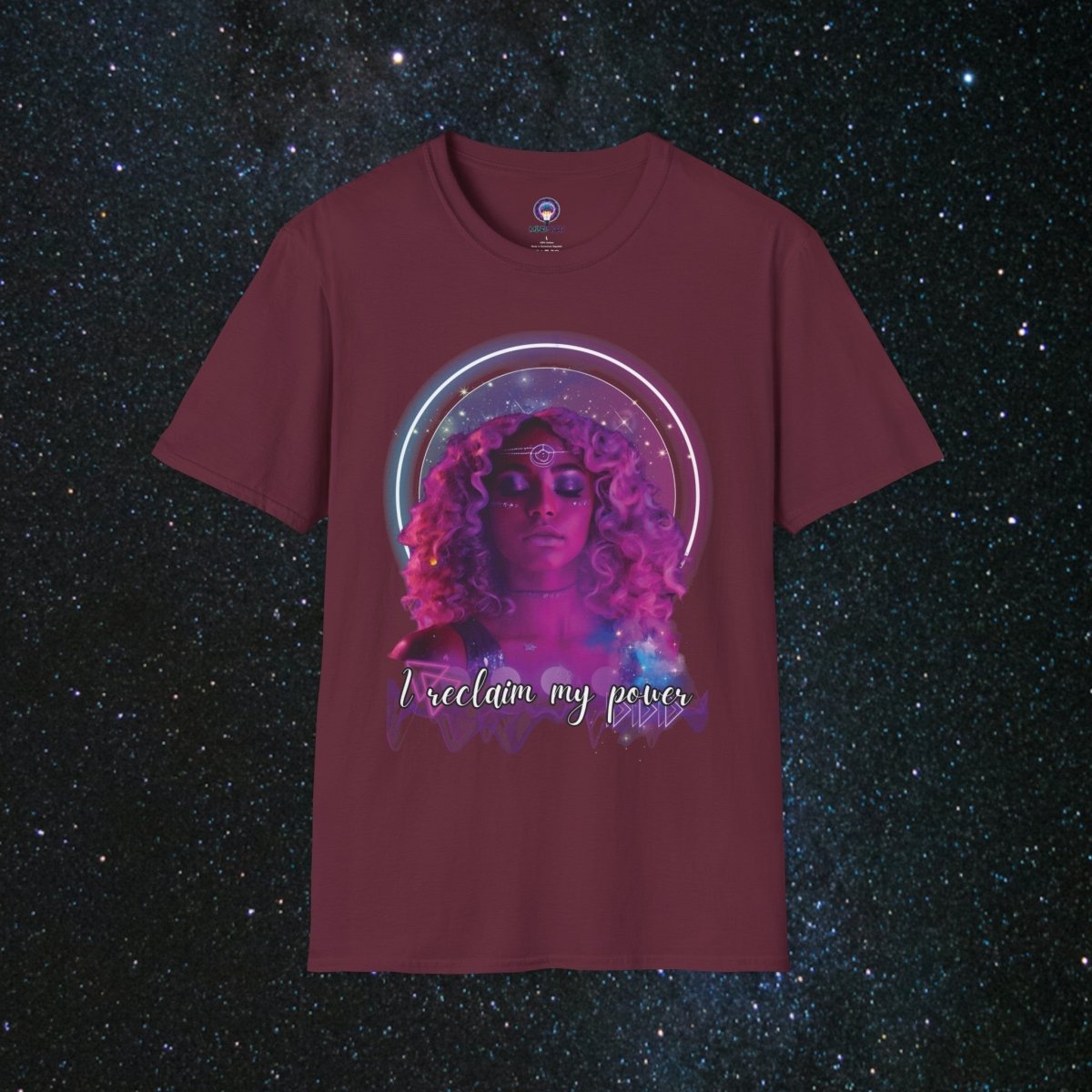'Neon Goddess' Reclamation - Softstyle Women's Tee - MindLight Apparel - 'Neon Goddess' Reclamation - Softstyle Women's Tee - Maroon - S -