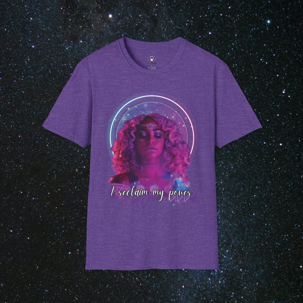 'Neon Goddess' Reclamation - Softstyle Women's Tee - MindLight Apparel - 'Neon Goddess' Reclamation - Softstyle Women's Tee - Heather Purple - S -
