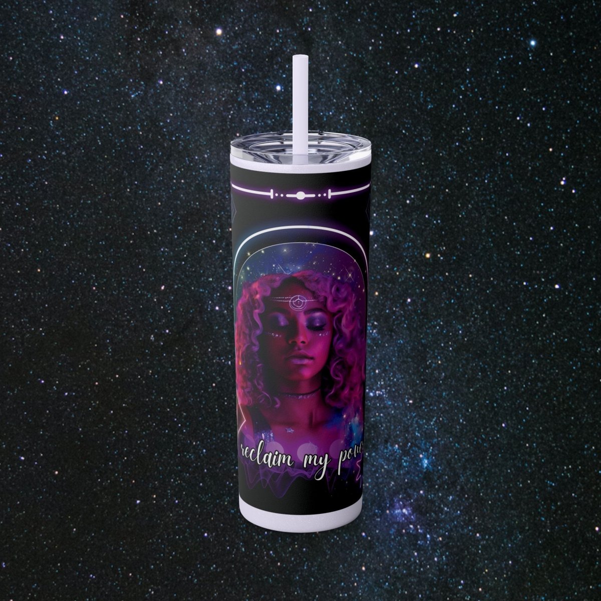 'Neon Goddess' Reclamation - Tumbler - MindLight Apparel - 'Neon Goddess' Reclamation - Tumbler - Glossy - Glitter Lilac -