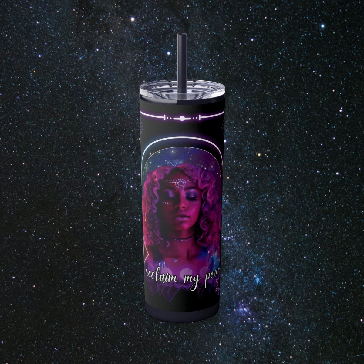 'Neon Goddess' Reclamation - Tumbler - MindLight Apparel - 'Neon Goddess' Reclamation - Tumbler - Glossy - Midnight -