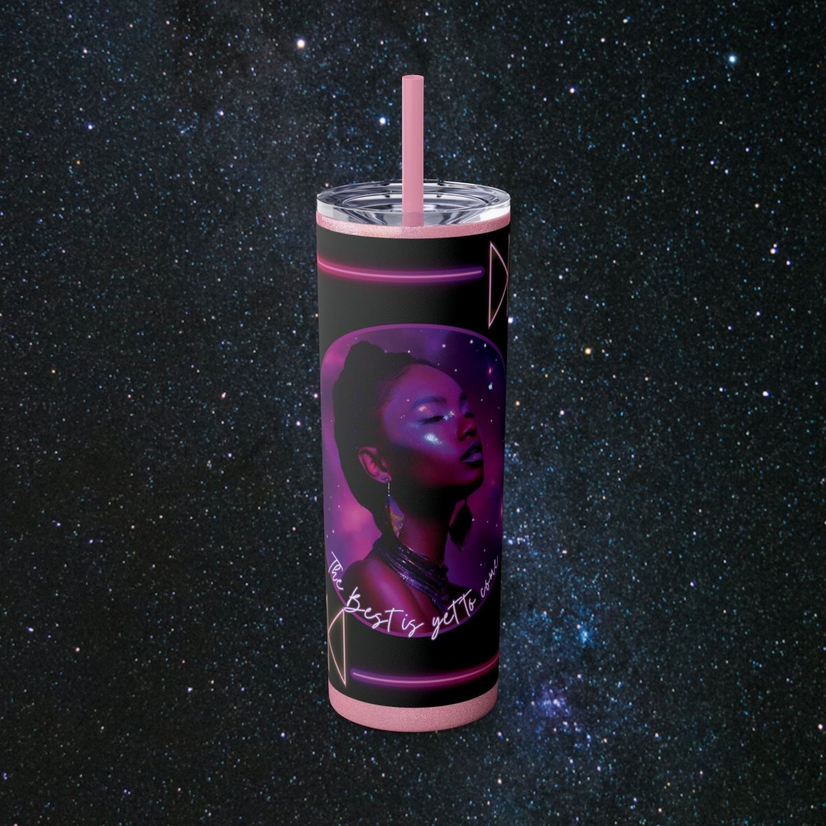 Neon Goddess Tumbler - MindLight Apparel - Neon Goddess Tumbler - Glossy - Glitter Magic Pink -