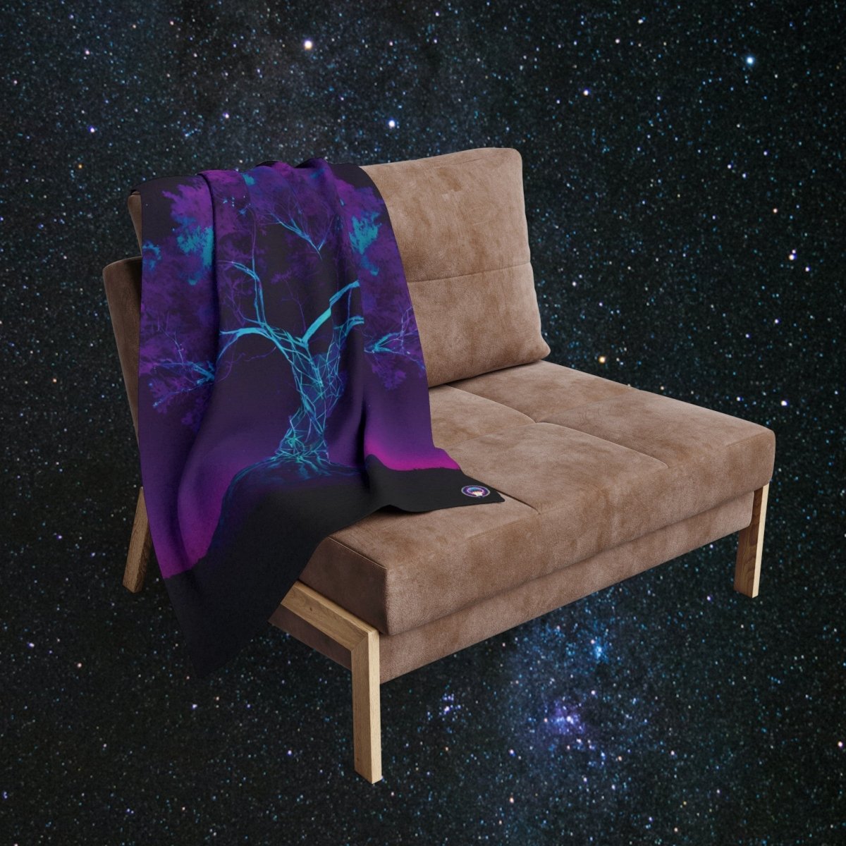 Neon Tree of Life Fleece Blanket - MindLight Apparel - Neon Tree of Life Fleece Blanket - 60" × 80" - -