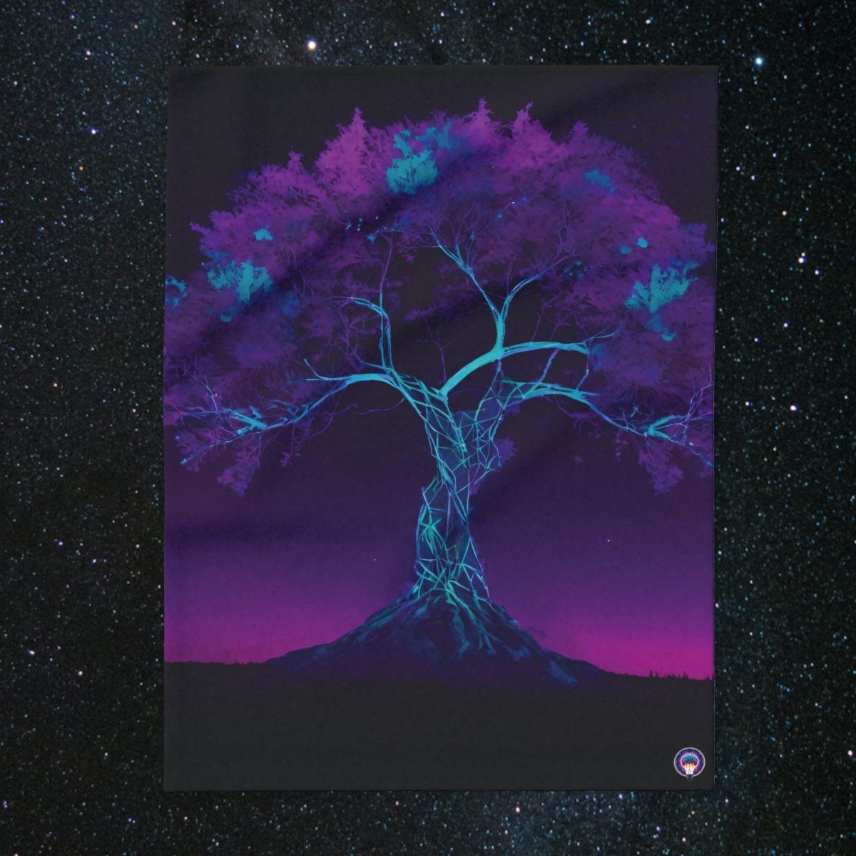 Neon Tree of Life Fleece Blanket - MindLight Apparel - Neon Tree of Life Fleece Blanket - 30'' × 40'' - -