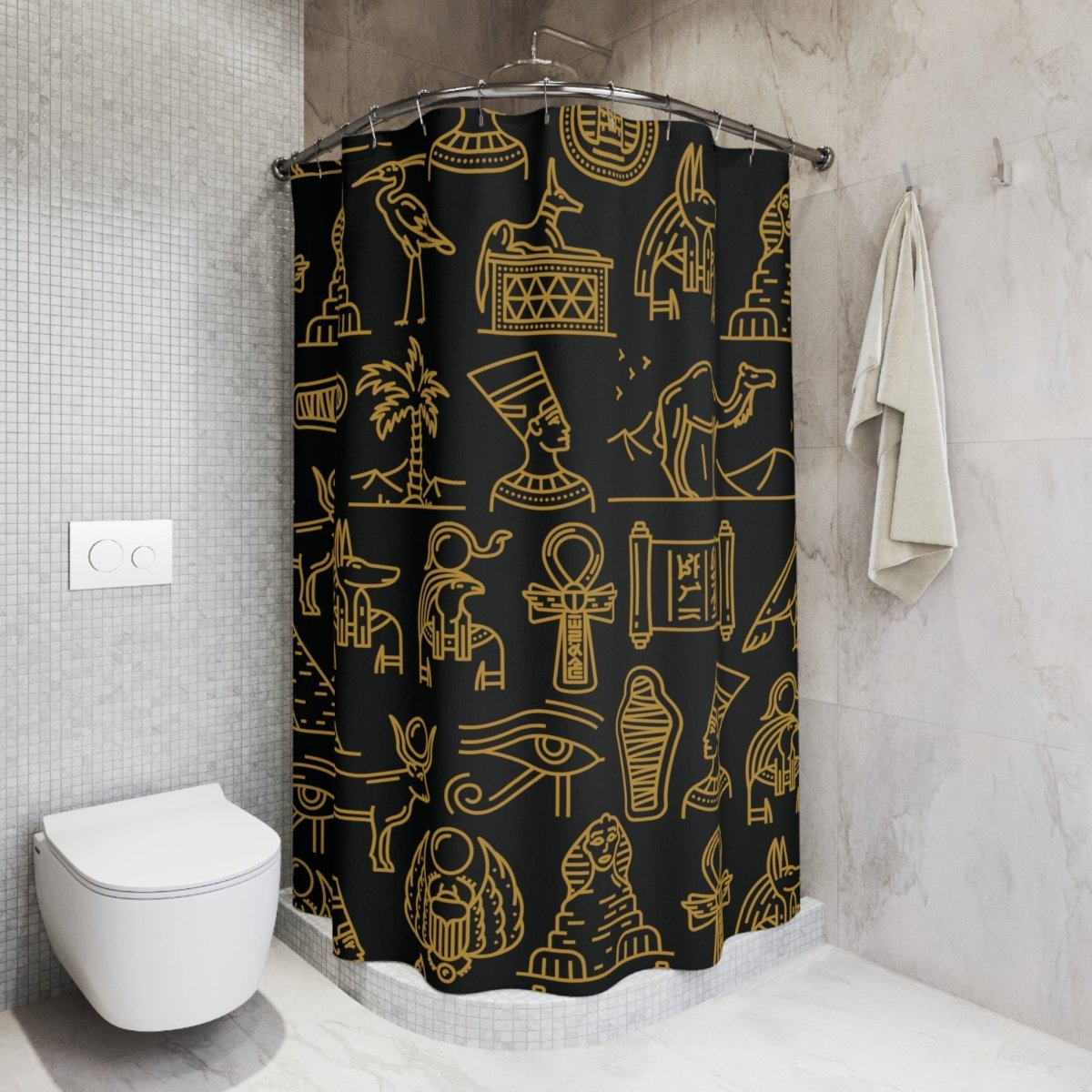 Nile Mystique Polyester Shower Curtain - MindLight Apparel - Nile Mystique Polyester Shower Curtain - 71" × 74" - -