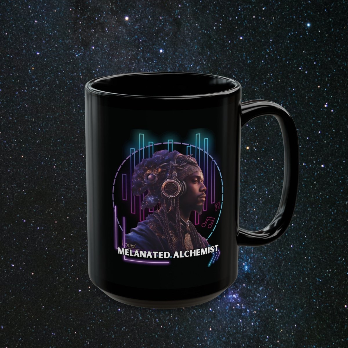 NoirAlchemy Glow - Transmute Black Mug - MindLight Apparel - NoirAlchemy Glow - Transmute Black Mug - 15oz - -