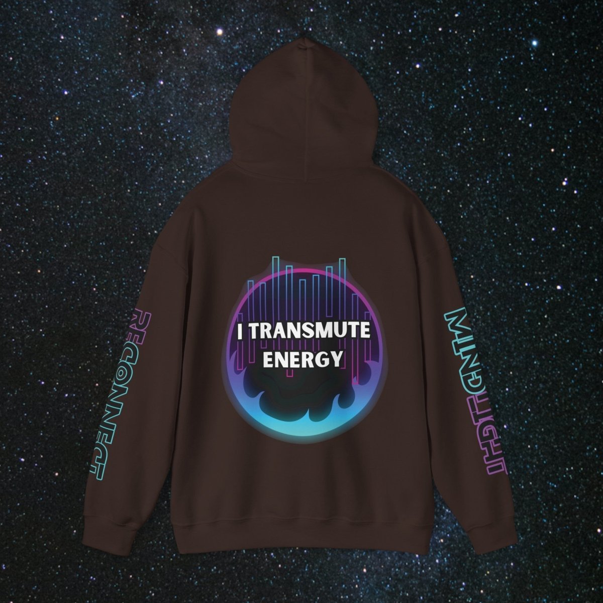 NoirAlchemy Glow - Transmute Unisex Pullover Hoodie - MindLight Apparel - NoirAlchemy Glow - Transmute Unisex Pullover Hoodie - Dark Chocolate - S -