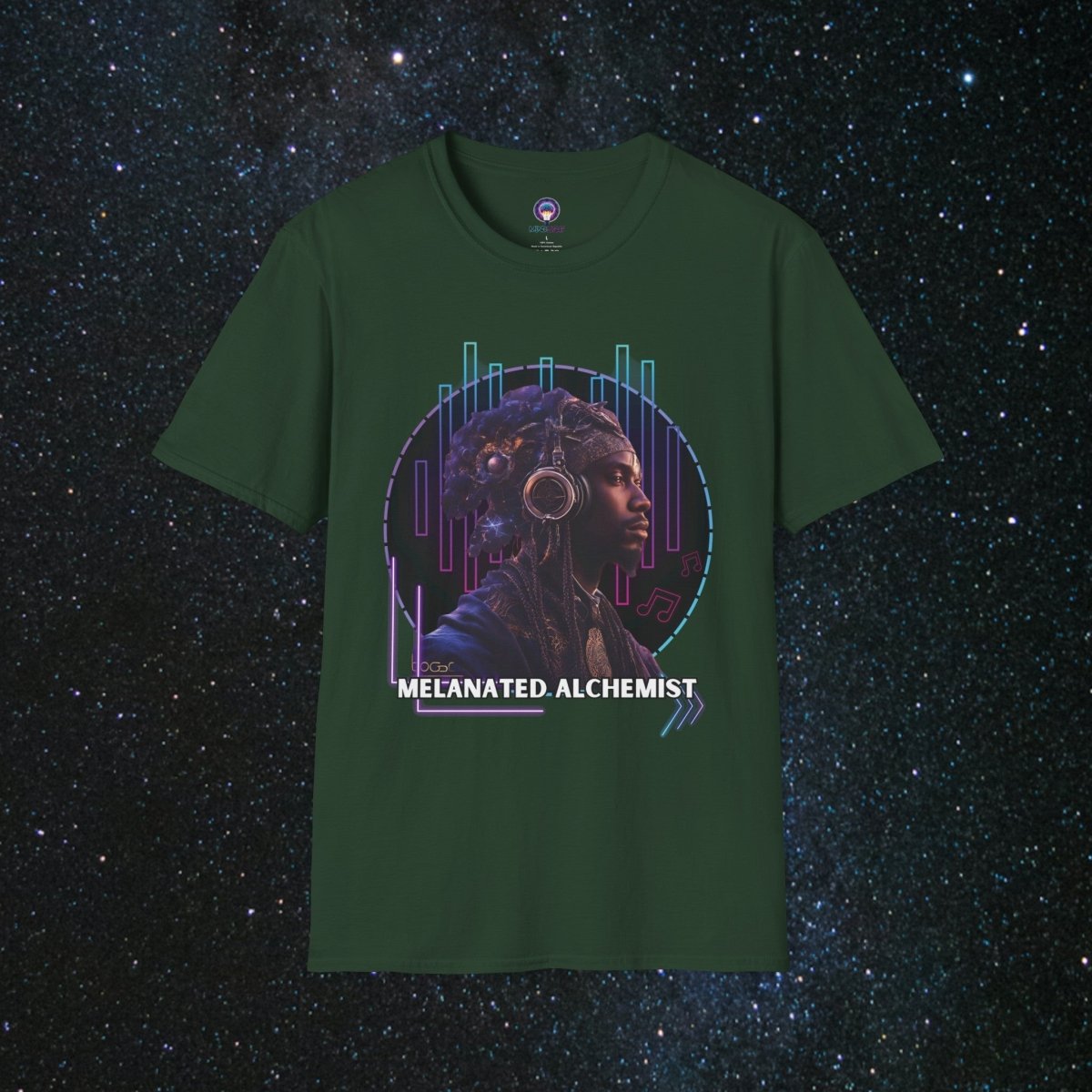 NoirAlchemy Glow - Transmute Unisex Softstyle T-Shirt - MindLight Apparel - NoirAlchemy Glow - Transmute Unisex Softstyle T-Shirt - Forest Green - S -
