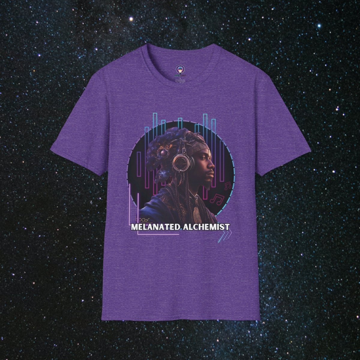 NoirAlchemy Glow - Transmute Unisex Softstyle T-Shirt - MindLight Apparel - NoirAlchemy Glow - Transmute Unisex Softstyle T-Shirt - Heather Purple - S -