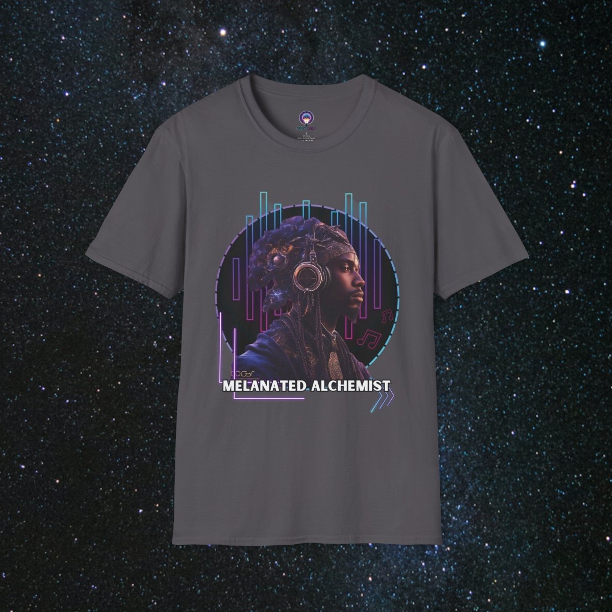NoirAlchemy Glow - Transmute Unisex Softstyle T-Shirt - MindLight Apparel - NoirAlchemy Glow - Transmute Unisex Softstyle T-Shirt - Charcoal - XS -