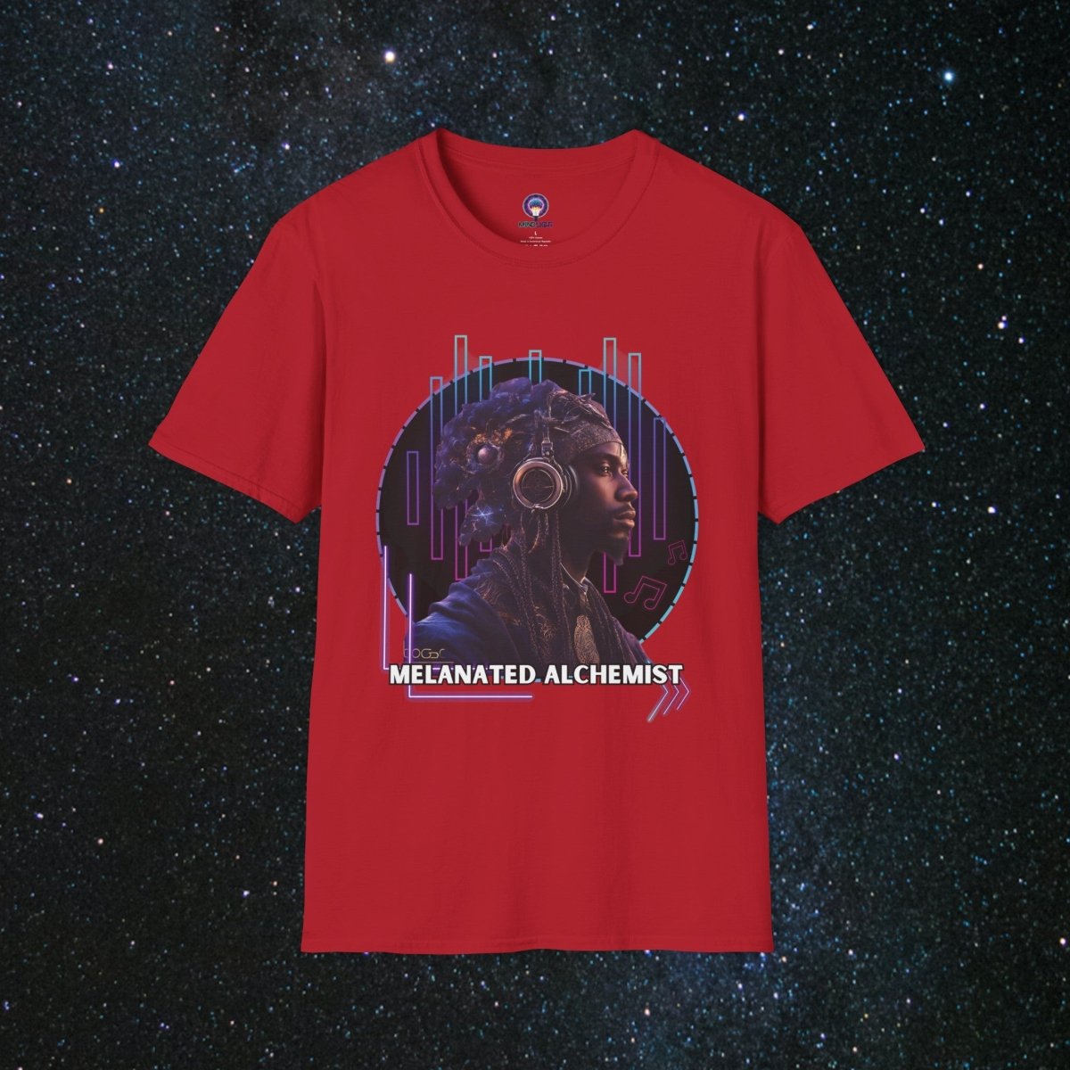 NoirAlchemy Glow - Transmute Unisex Softstyle T-Shirt - MindLight Apparel - NoirAlchemy Glow - Transmute Unisex Softstyle T-Shirt - Cherry Red - S -