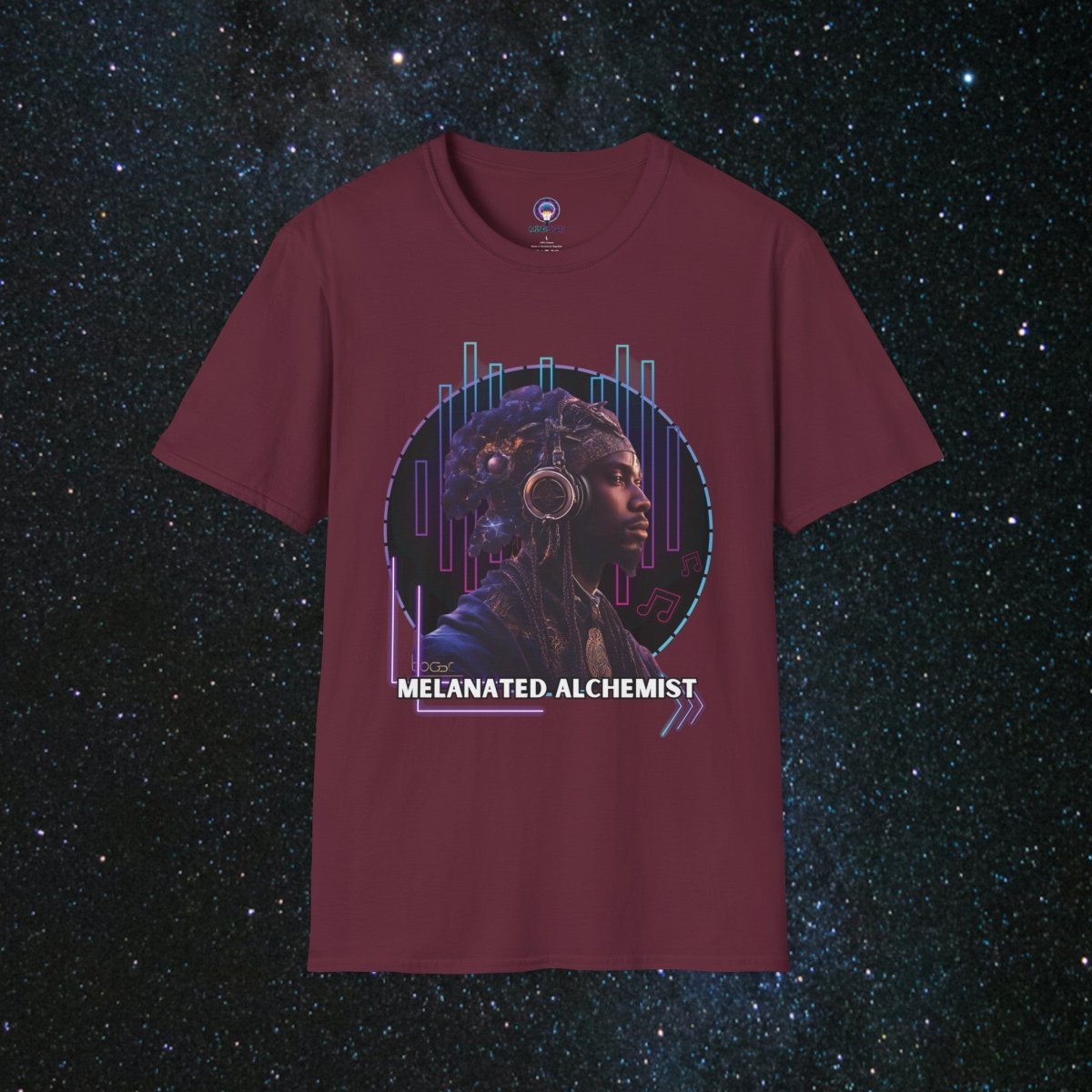 NoirAlchemy Glow - Transmute Unisex Softstyle T-Shirt - MindLight Apparel - NoirAlchemy Glow - Transmute Unisex Softstyle T-Shirt - Maroon - S -