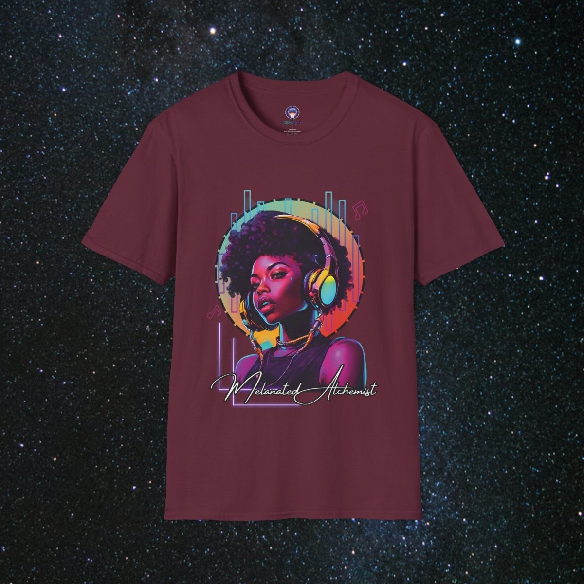 NoirAlchemy Glow - Transmute Women's Softstyle T-Shirt - MindLight Apparel - NoirAlchemy Glow - Transmute Women's Softstyle T-Shirt - Maroon - S -