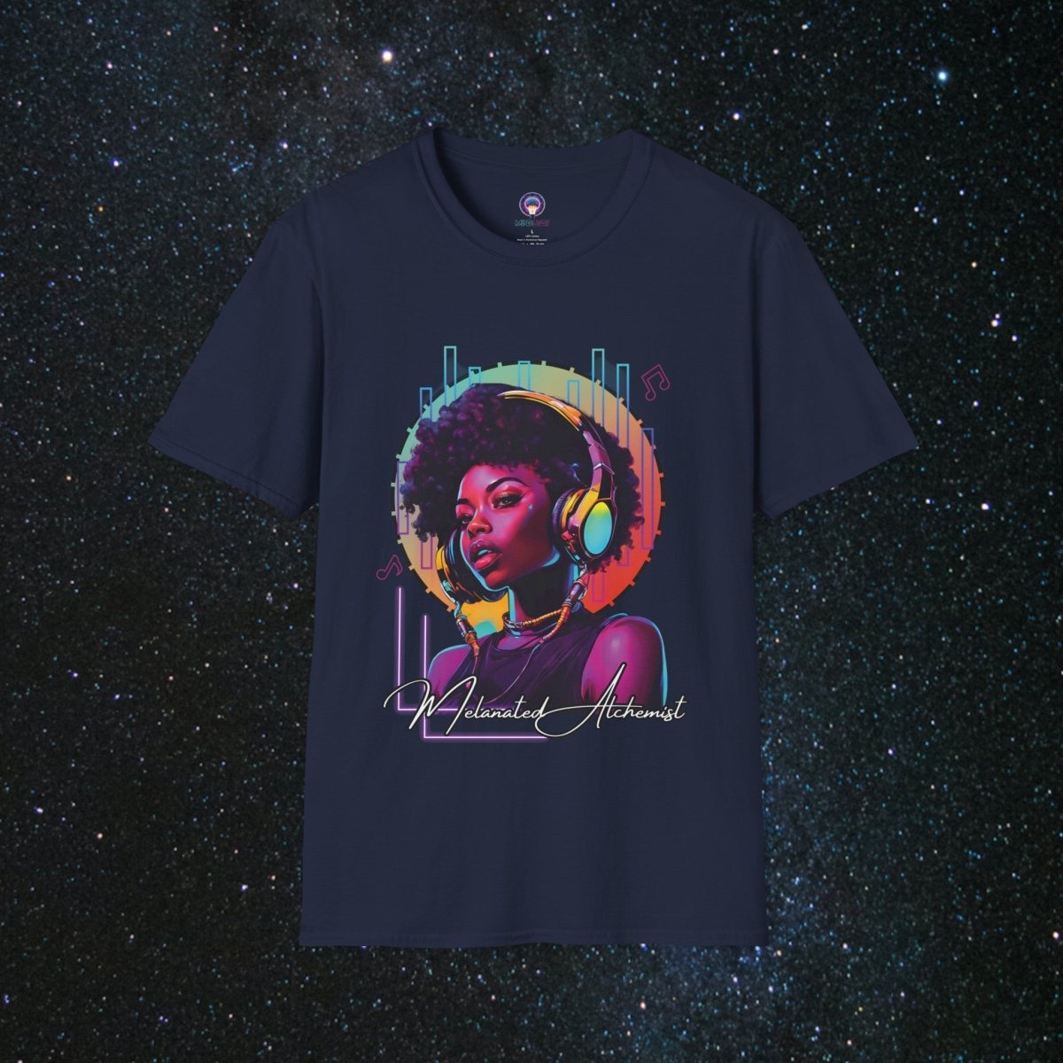 NoirAlchemy Glow - Transmute Women's Softstyle T-Shirt - MindLight Apparel - NoirAlchemy Glow - Transmute Women's Softstyle T-Shirt - Navy - XS -