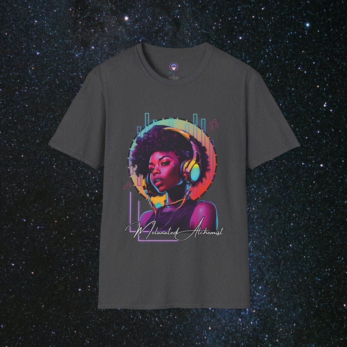 NoirAlchemy Glow - Transmute Women's Softstyle T-Shirt - MindLight Apparel - NoirAlchemy Glow - Transmute Women's Softstyle T-Shirt - Dark Heather - XS -