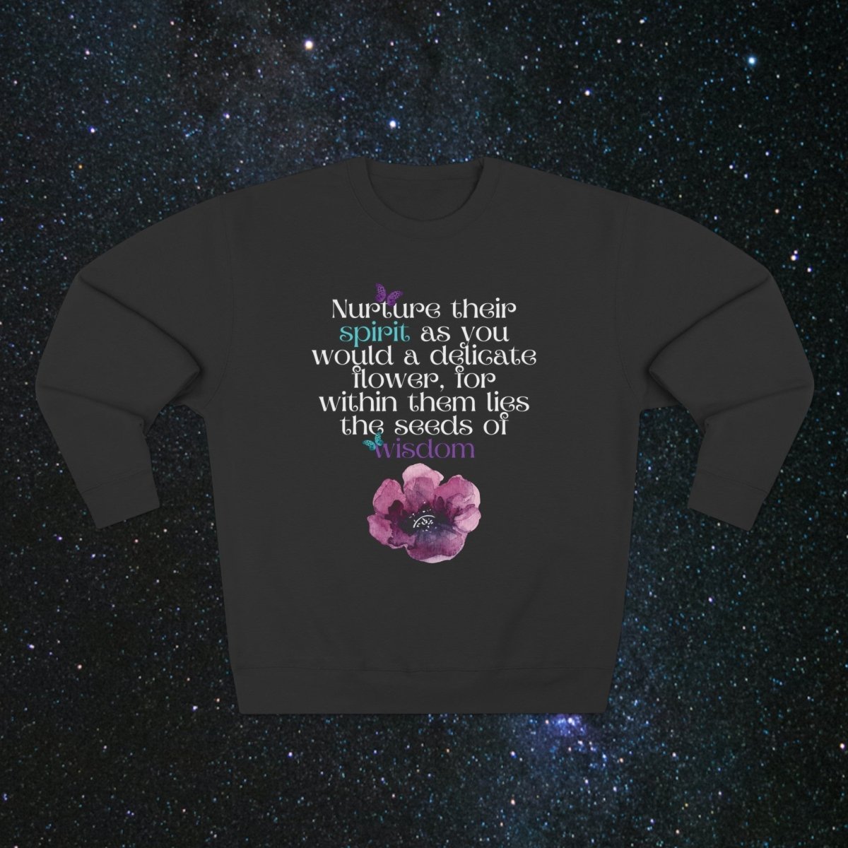 Nurture Women's Crewneck Sweatshirt - MindLight Apparel - Nurture Women's Crewneck Sweatshirt - Black - S -