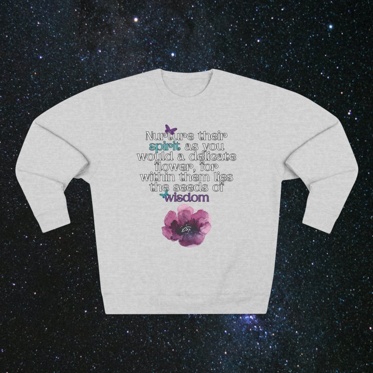Nurture Women's Crewneck Sweatshirt - MindLight Apparel - Nurture Women's Crewneck Sweatshirt - Heather Grey - S -