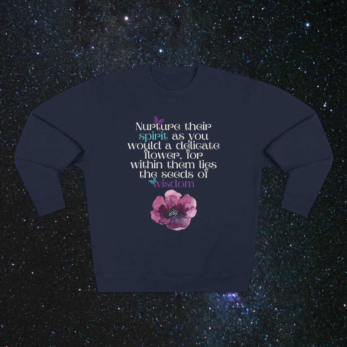 Nurture Women's Crewneck Sweatshirt - MindLight Apparel - Nurture Women's Crewneck Sweatshirt - Navy - S -