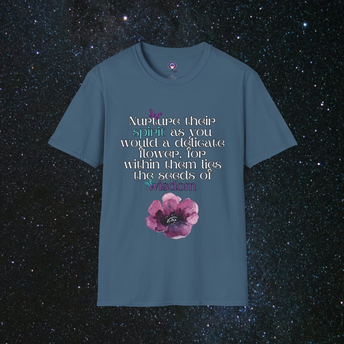 Nurture - Women's Softstyle T-Shirt - MindLight Apparel - Nurture - Women's Softstyle T-Shirt - Indigo Blue - S -