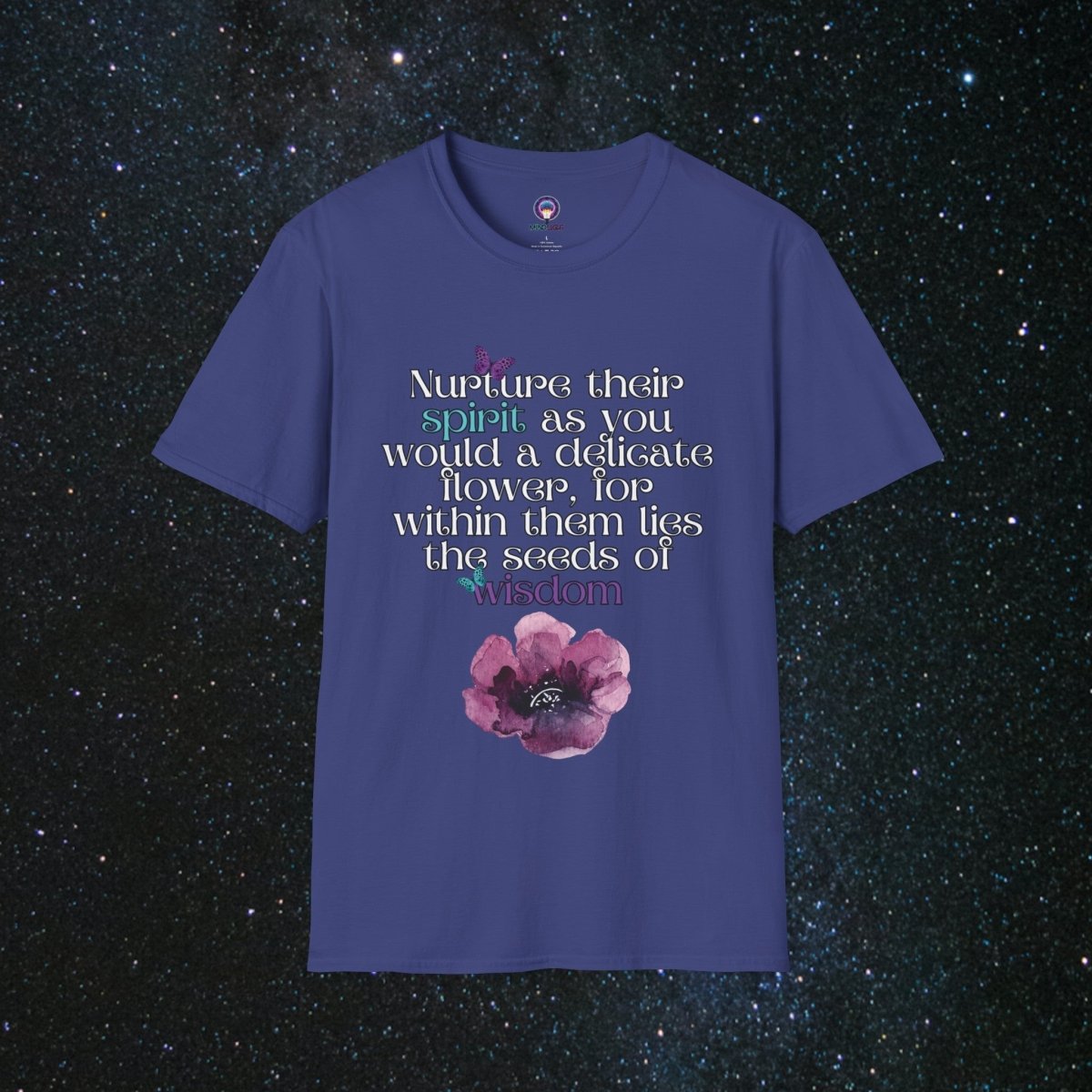 Nurture - Women's Softstyle T-Shirt - MindLight Apparel - Nurture - Women's Softstyle T-Shirt - Metro Blue - M -
