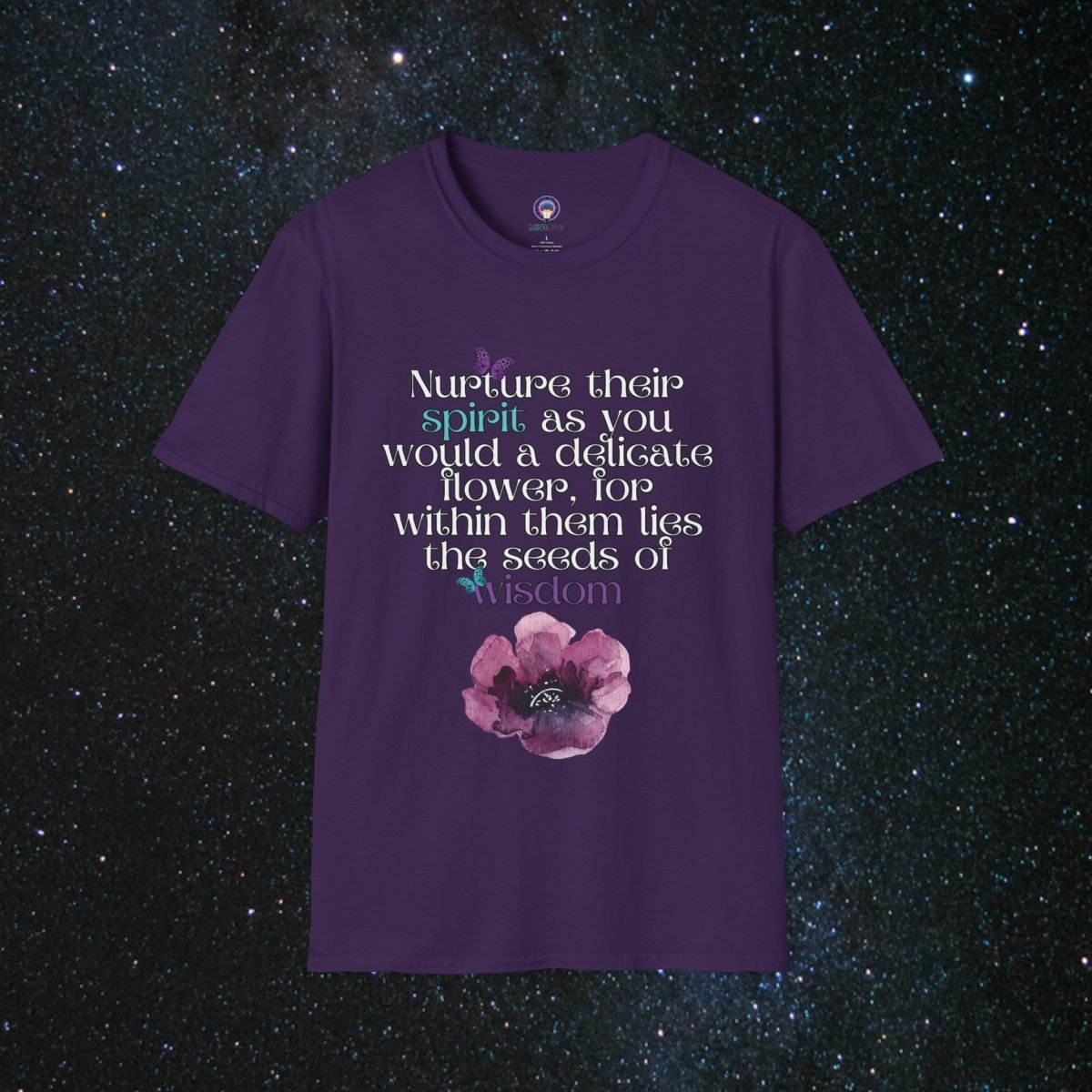 Nurture - Women's Softstyle T-Shirt - MindLight Apparel - Nurture - Women's Softstyle T-Shirt - Purple - S -