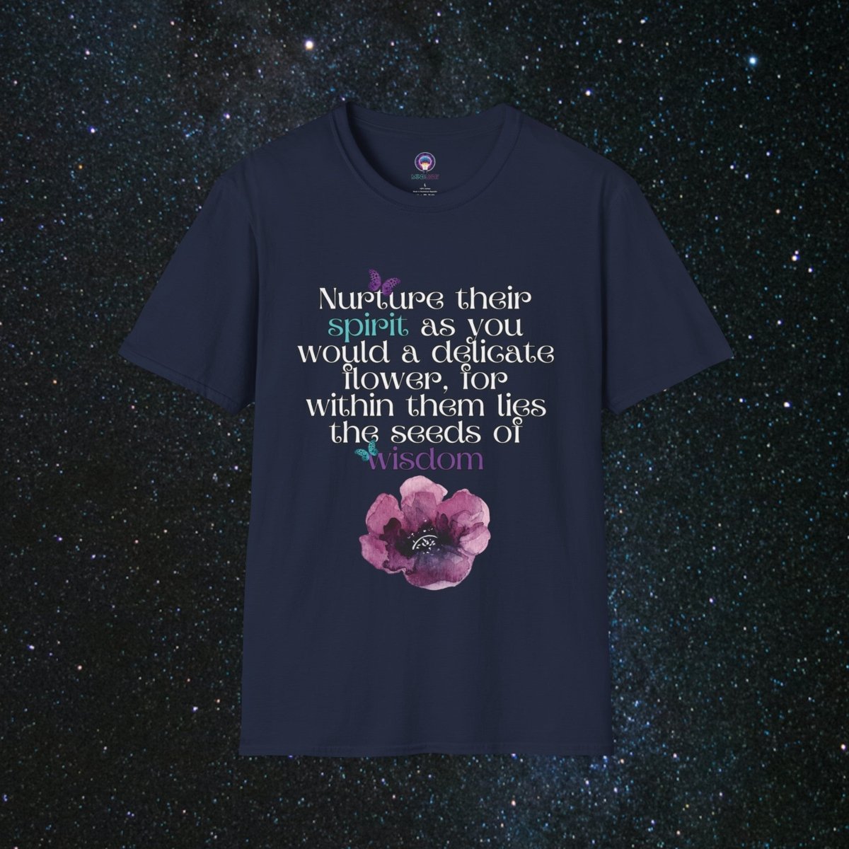 Nurture - Women's Softstyle T-Shirt - MindLight Apparel - Nurture - Women's Softstyle T-Shirt - Navy - S -