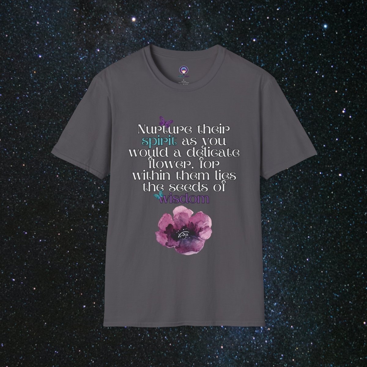 Nurture - Women's Softstyle T-Shirt - MindLight Apparel - Nurture - Women's Softstyle T-Shirt - Charcoal - XS -
