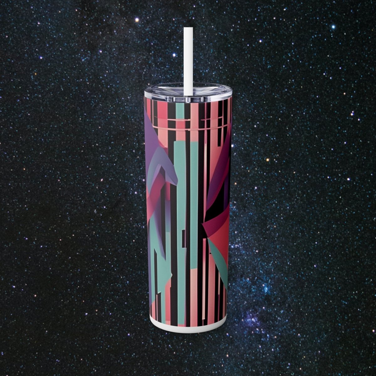 Pink Retro Glossy Tumbler - MindLight Apparel - Pink Retro Glossy Tumbler - Glossy - White -
