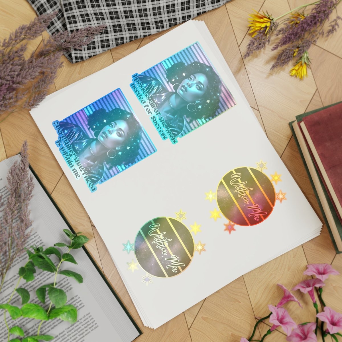 Retro Radiance Sticker Bundle - MindLight Apparel - Retro Radiance Sticker Bundle - 11" × 8.5" - Die - Cut -