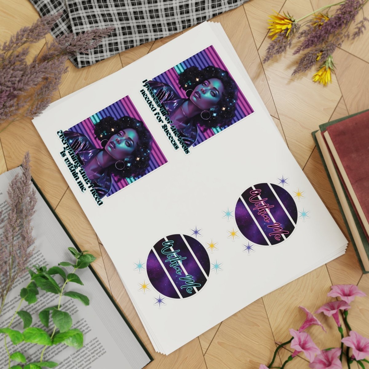 Retro Radiance Sticker Bundle - MindLight Apparel - Retro Radiance Sticker Bundle - 11" × 8.5" - Die - Cut -