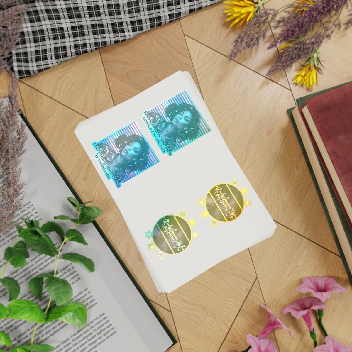 Retro Radiance Sticker Bundle - MindLight Apparel - Retro Radiance Sticker Bundle - 11" × 8.5" - Die - Cut -