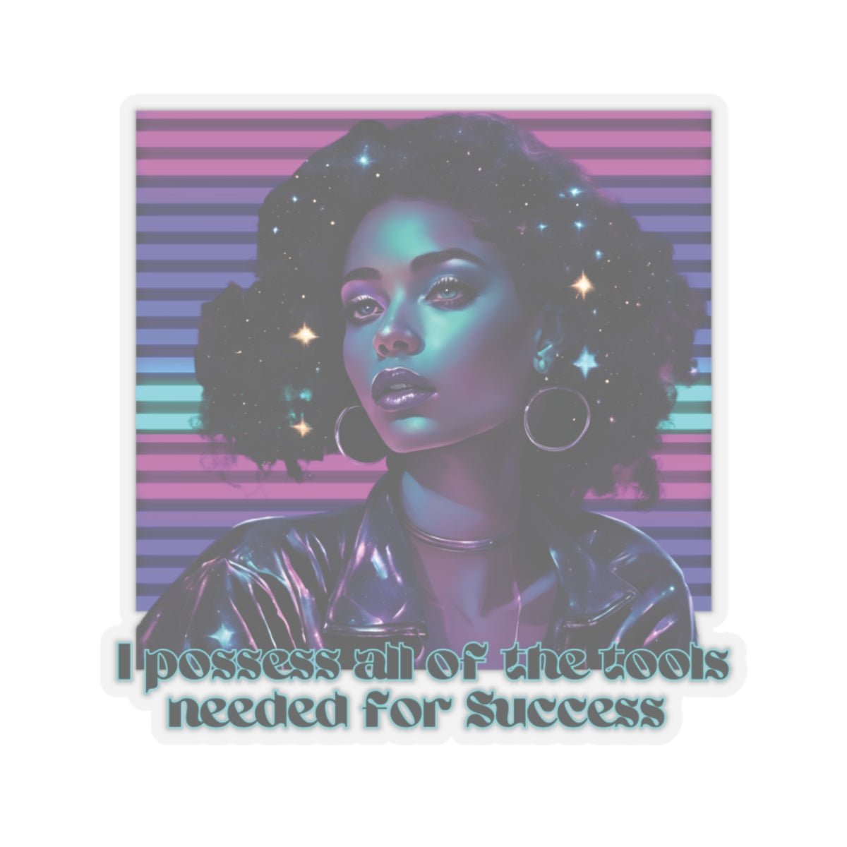 Retro Radiance Stickers - MindLight Apparel - Retro Radiance Stickers - 4" × 4" - Transparent -