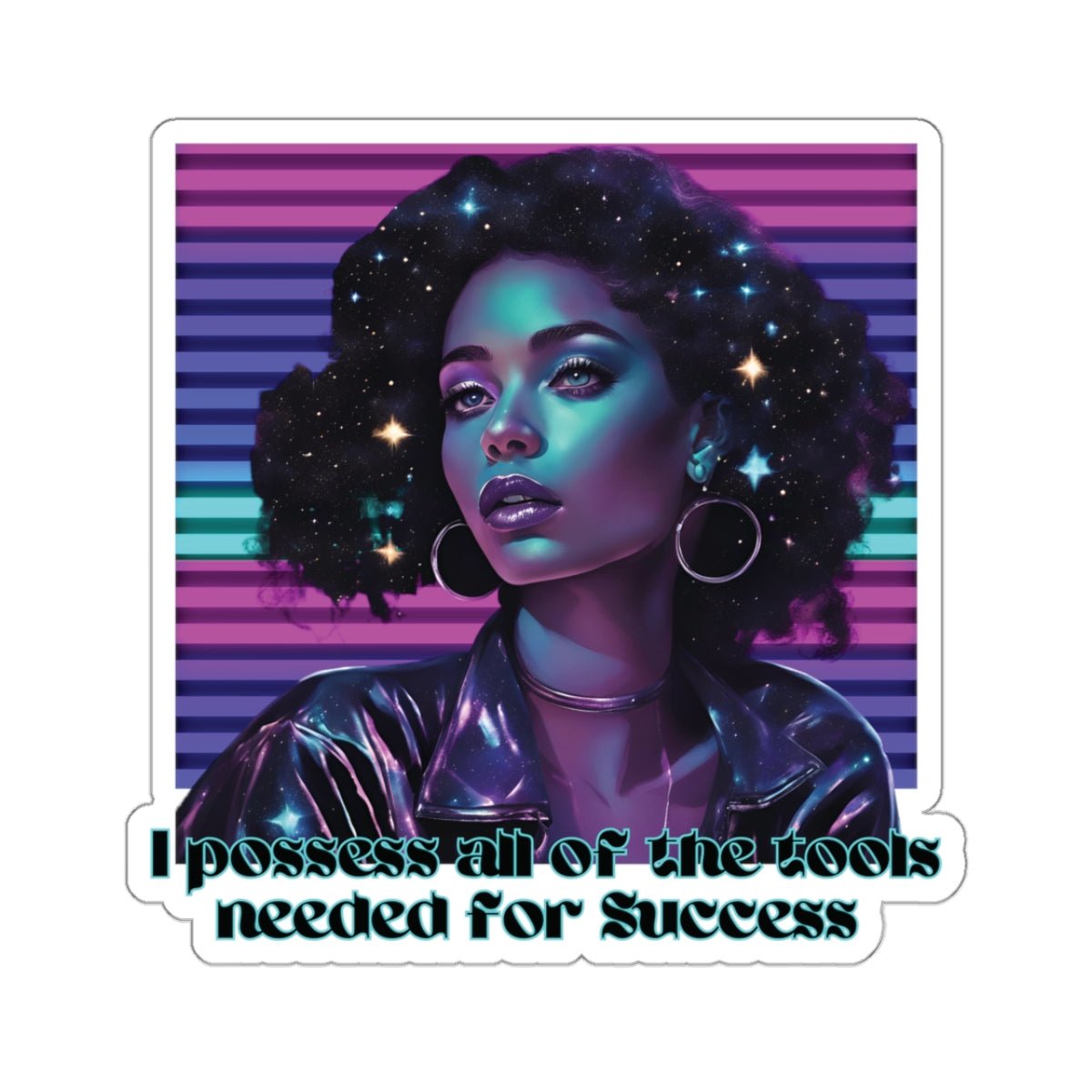 Retro Radiance Stickers - MindLight Apparel - Retro Radiance Stickers - 3" × 3" - White -