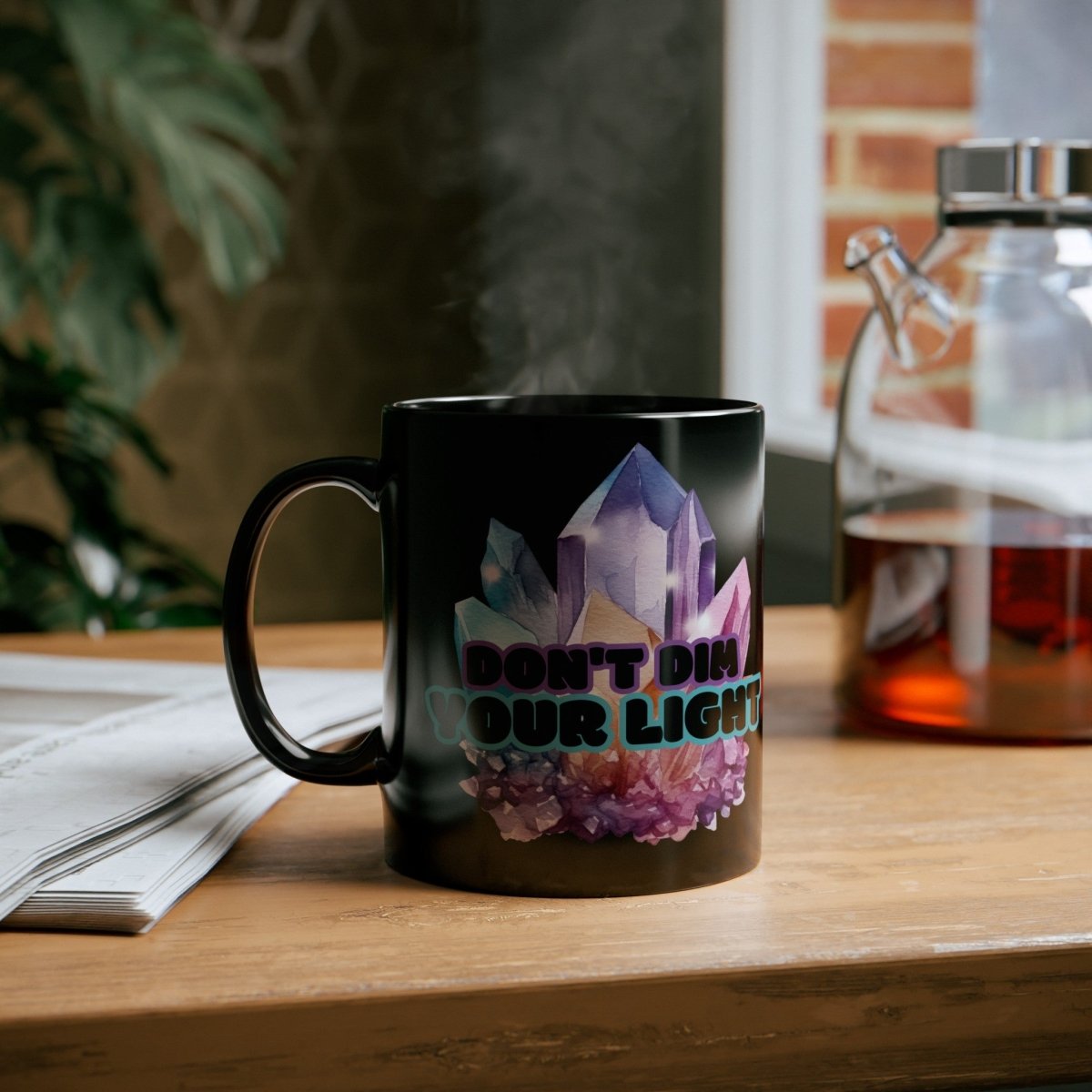 Shine Bright Black Mug - MindLight Apparel - Shine Bright Black Mug - 15oz -