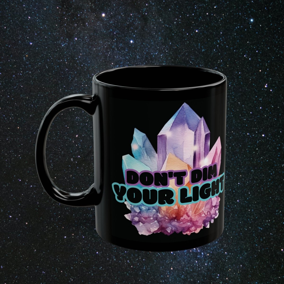 Shine Bright Black Mug - MindLight Apparel - Shine Bright Black Mug - 15oz -