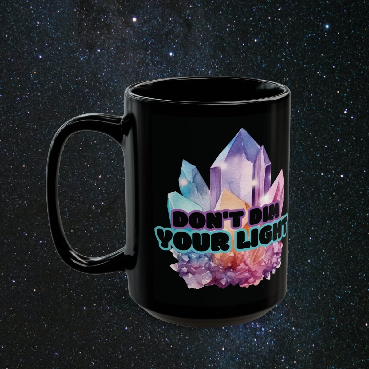 Shine Bright Black Mug - MindLight Apparel - Shine Bright Black Mug - 15oz -
