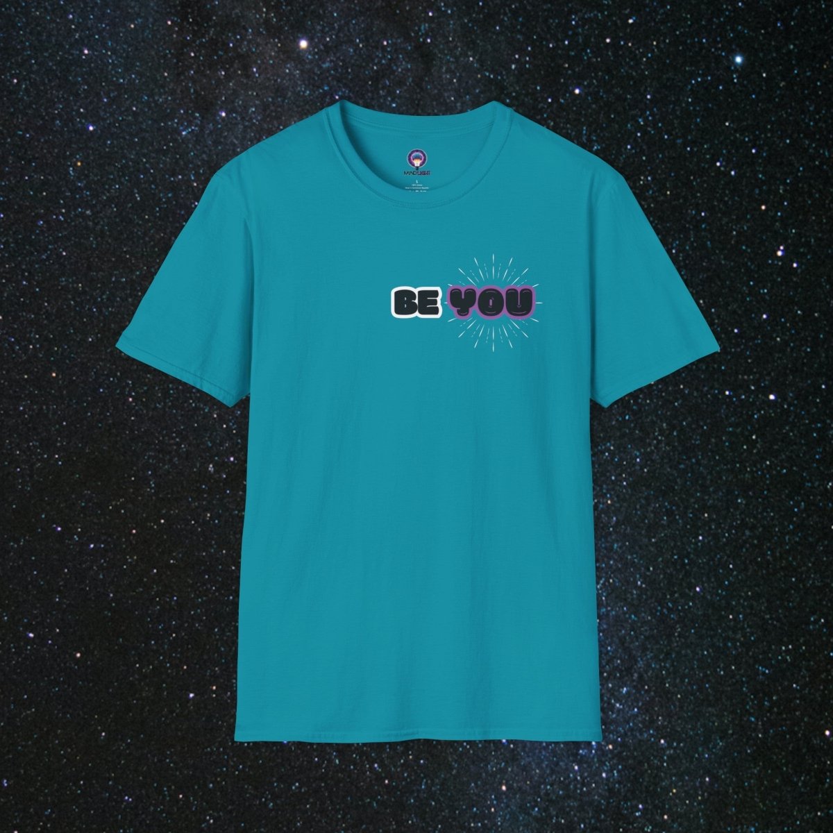 Shine Bright - Minima Unisex Softstyle T-Shirt - MindLight Apparel - Shine Bright - Minima Unisex Softstyle T-Shirt - Tropical Blue - S -